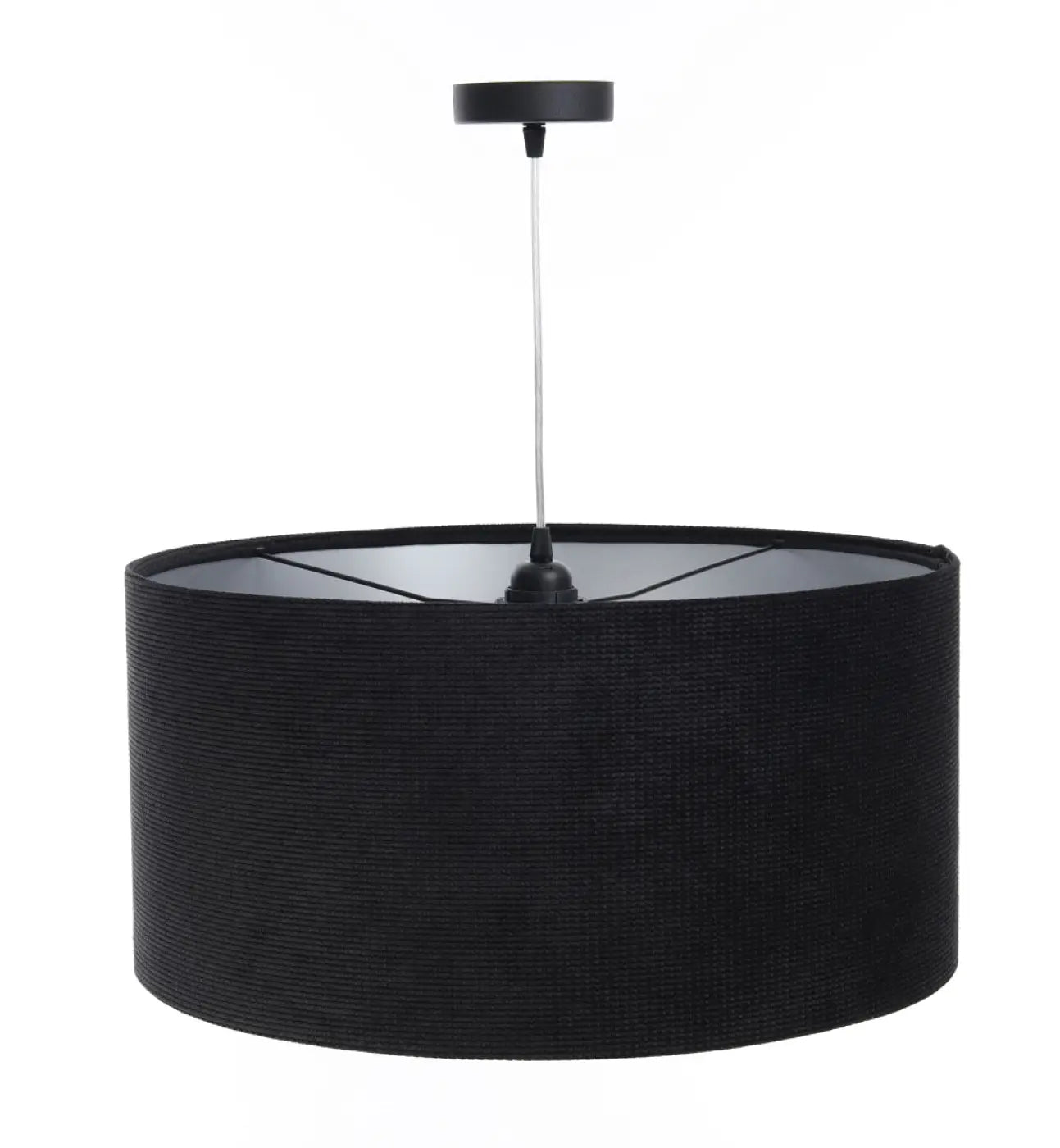Suspension Luminaire Moderne en Tissu - Glamour Structural Velour (Noir/Argent)