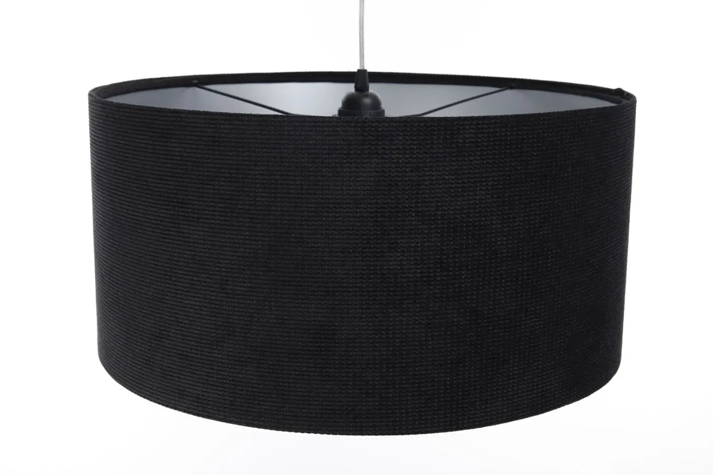 Suspension Luminaire Moderne en Tissu - Glamour Structural Velour (Noir/Argent)