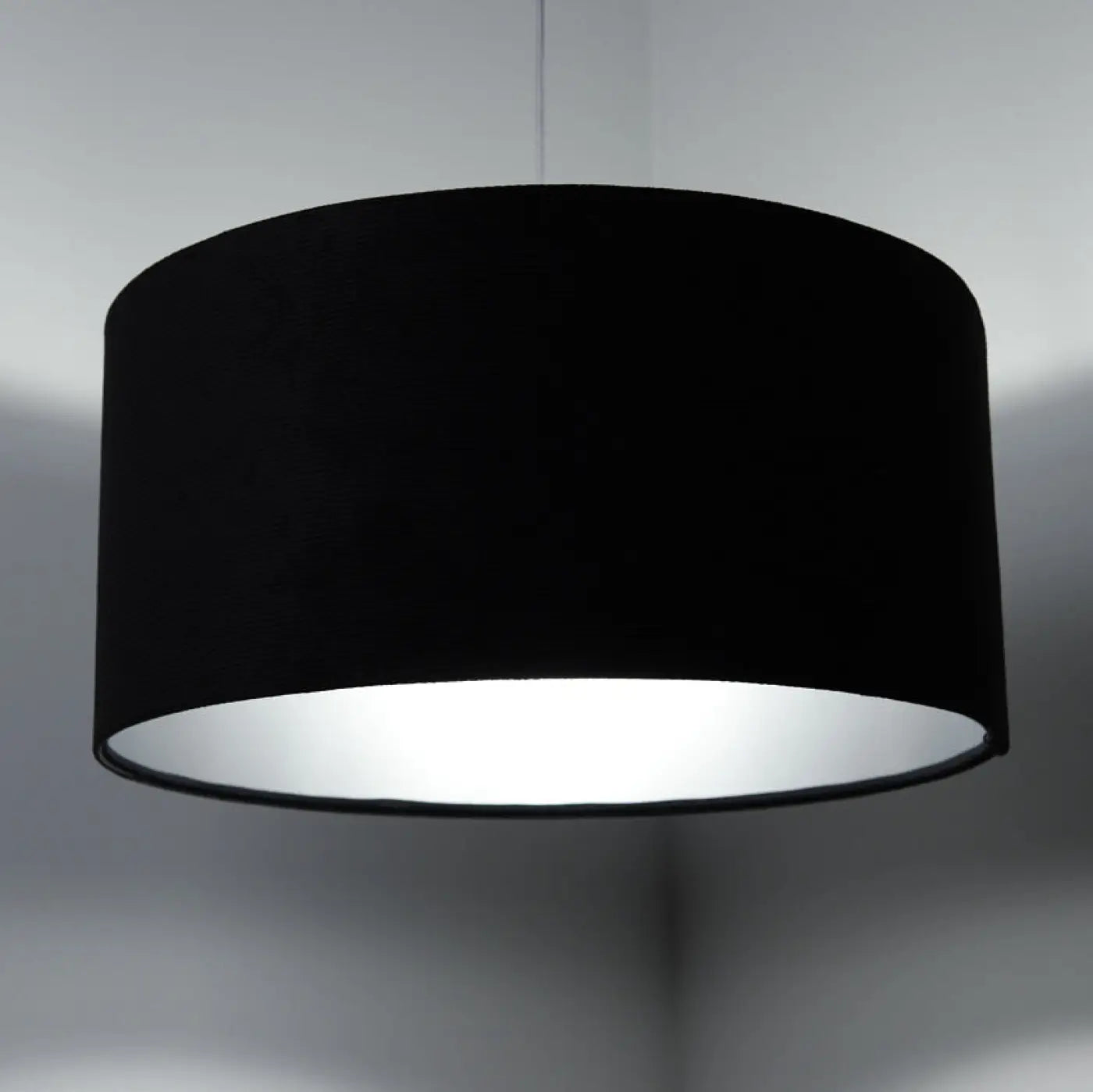 Suspension Luminaire Moderne en Tissu - Glamour Structural Velour (Noir/Argent)