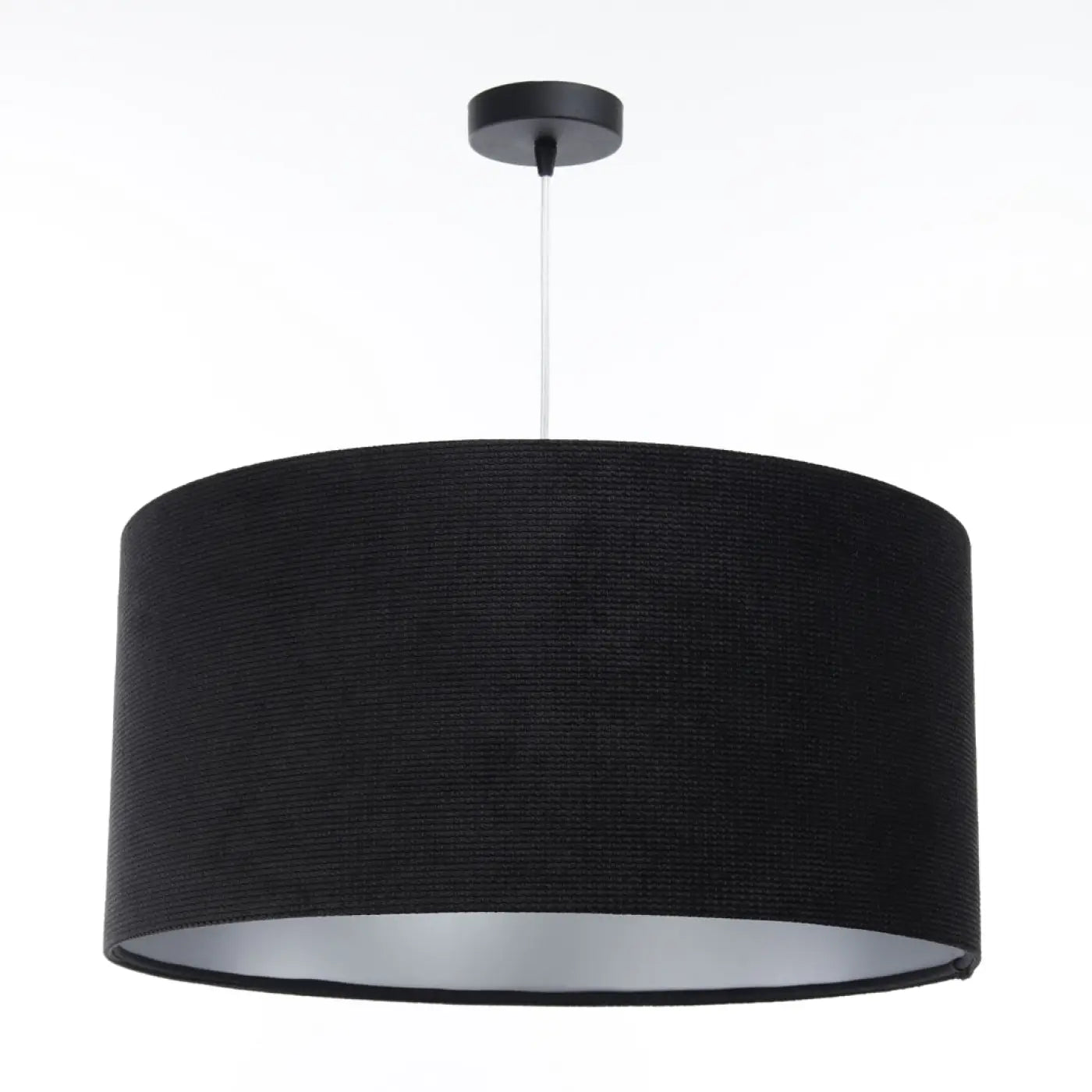 Suspension Luminaire Moderne en Tissu - Glamour Structural Velour (Noir/Argent)
