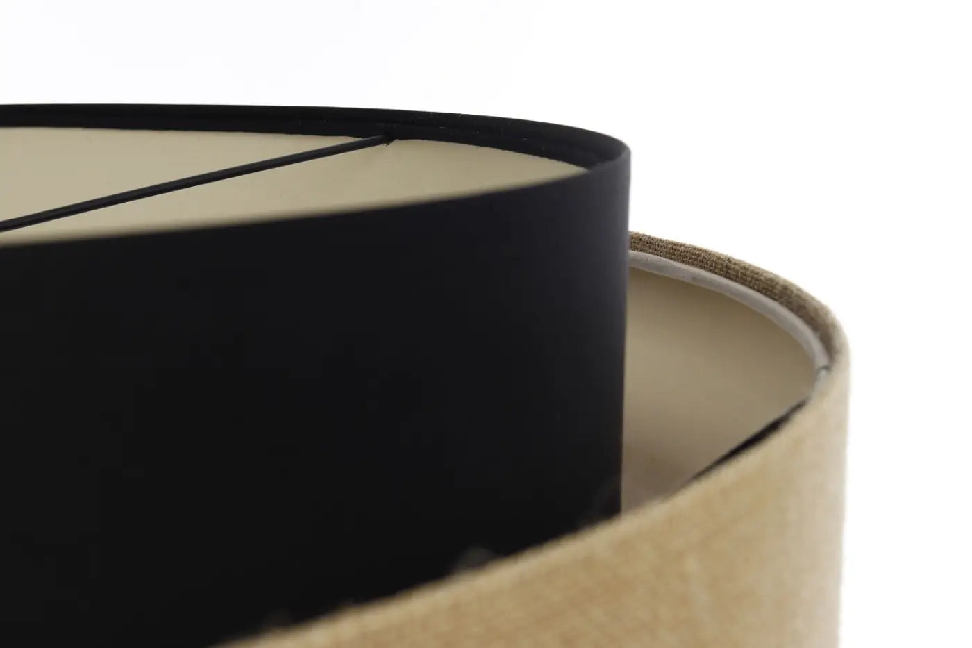 Suspension Luminaire Chic en Tissu - Doblo Classic (Noir /Beige/Ecru)