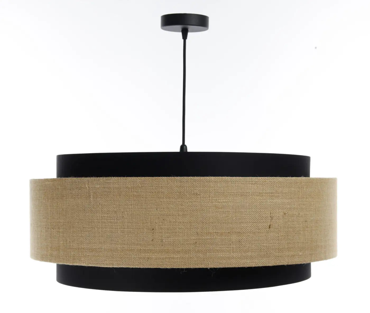Suspension Luminaire Chic en Tissu - Doblo Classic (Noir /Beige/Ecru)