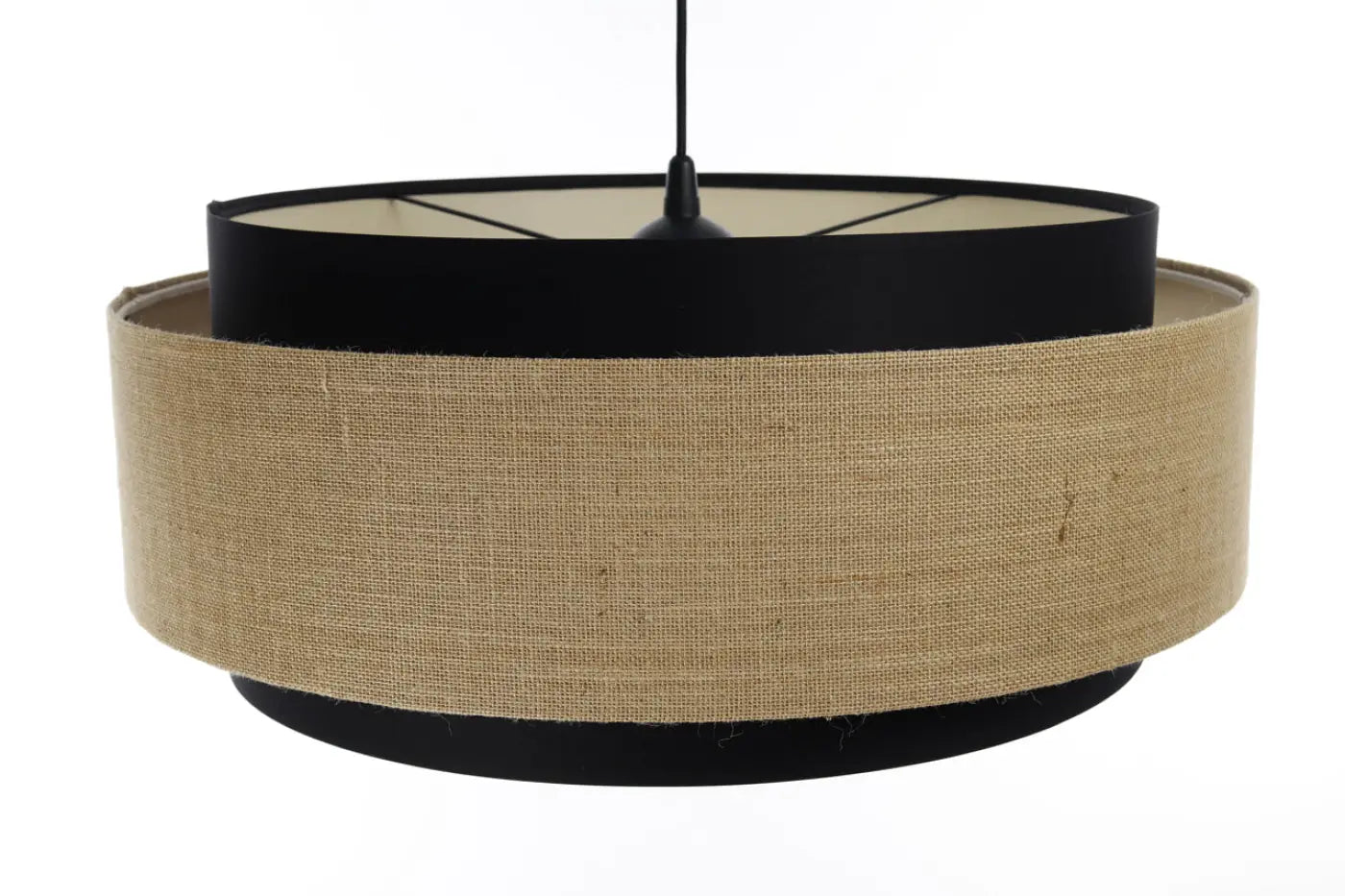 Suspension Luminaire Chic en Tissu - Doblo Classic (Noir /Beige/Ecru)