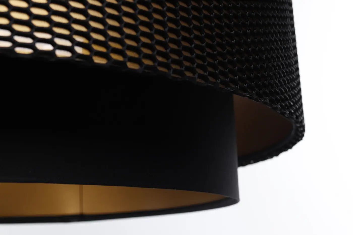 Suspension Luminaire en Tissu - Doblo Classic (Noir/Doré)