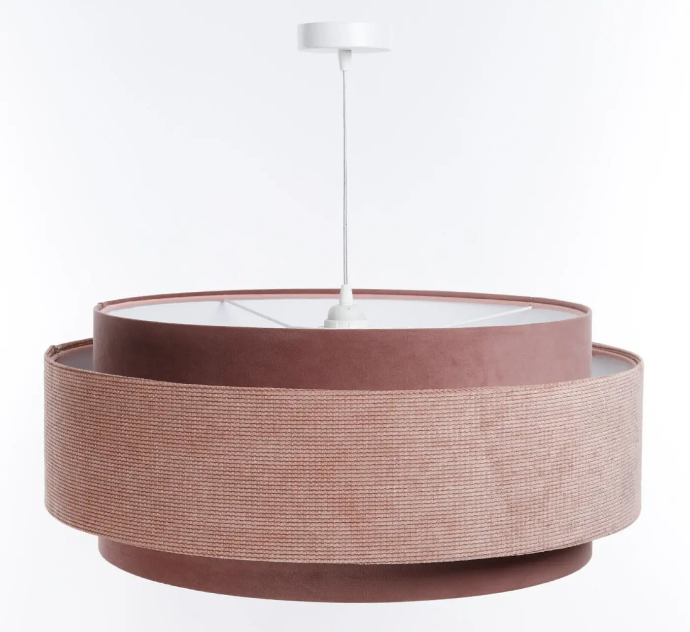 Suspension Luminaire en Tissu - Doblo Classic (Rose/Blanc)