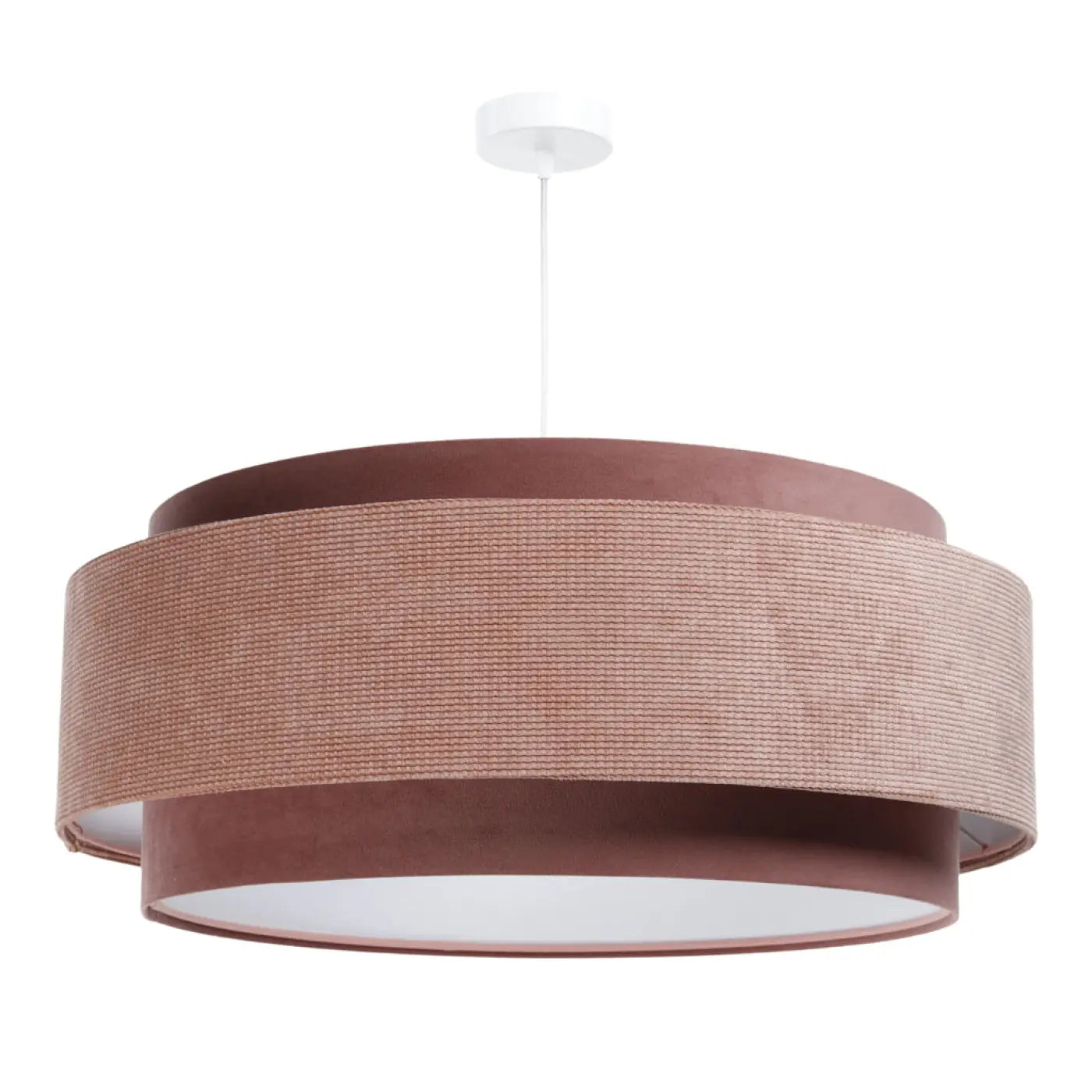 Suspension Luminaire en Tissu - Doblo Classic (Rose/Blanc)