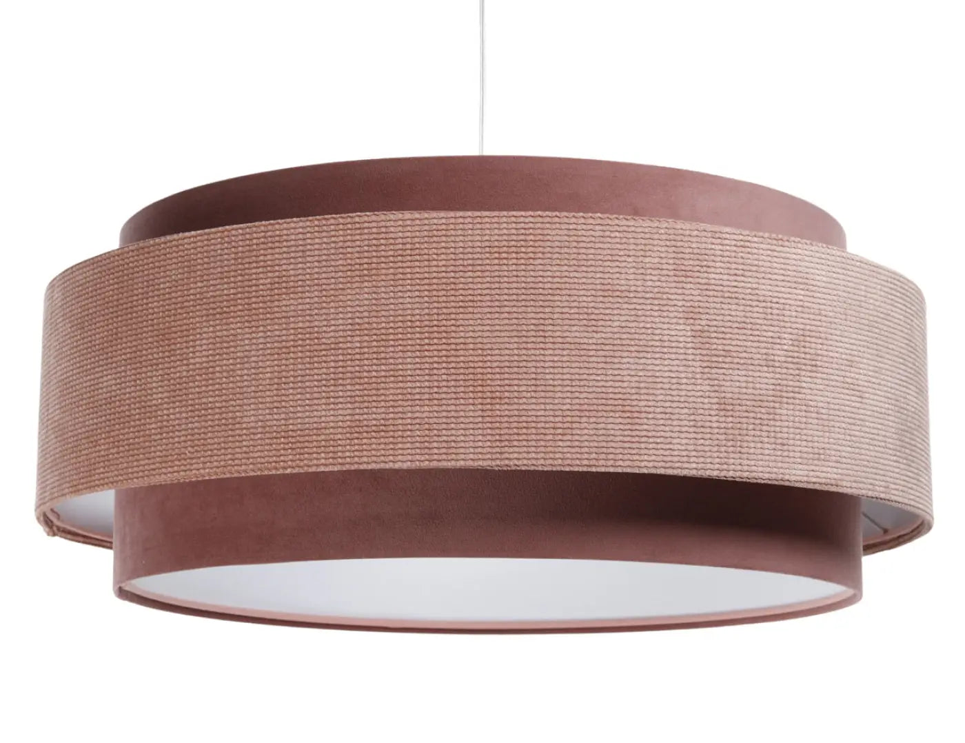 Suspension Luminaire en Tissu - Doblo Classic (Rose/Blanc)