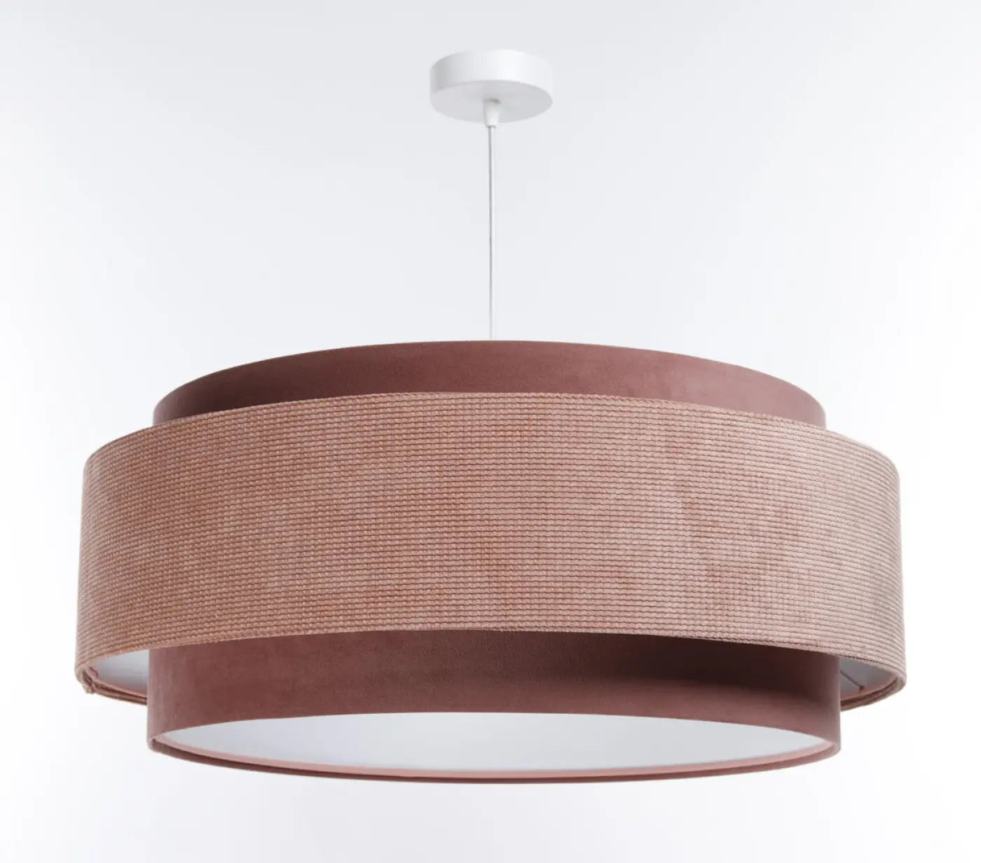 Suspension Luminaire en Tissu - Doblo Classic (Rose/Blanc)