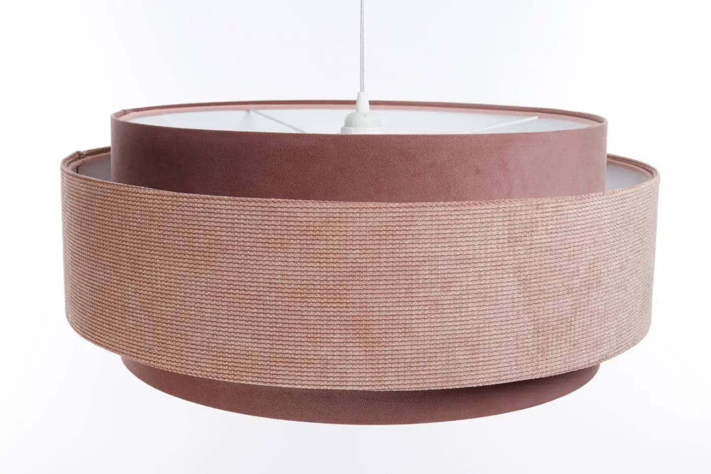Suspension Luminaire en Tissu - Doblo Classic (Rose/Blanc)