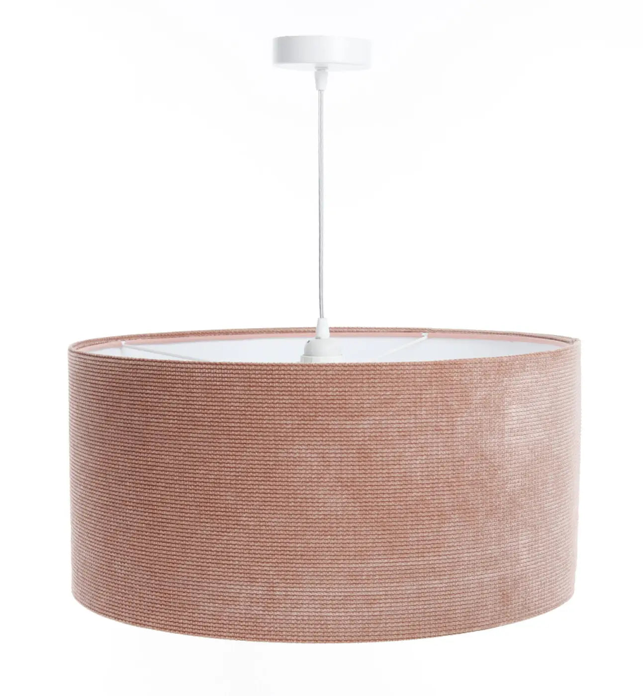 Suspension Luminaire Moderne en Tissu - Glamour Structural Velour (Rose/Blanc)