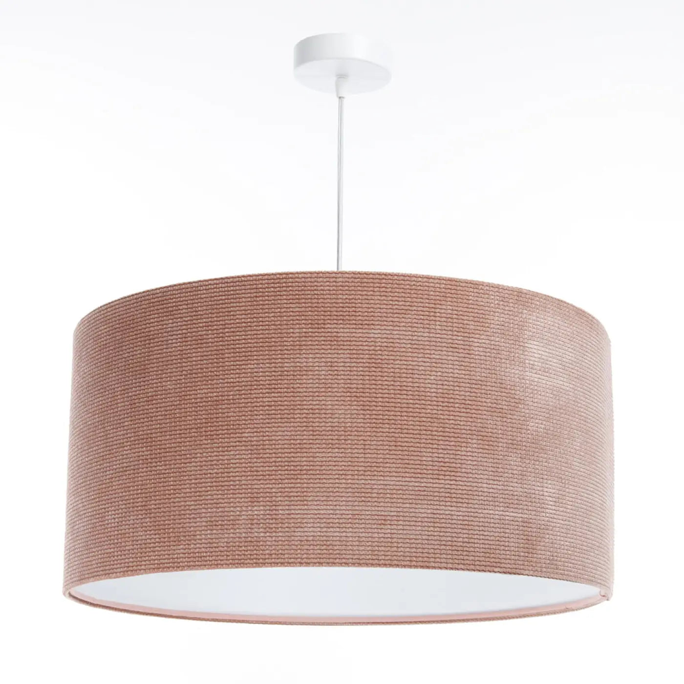 Suspension Luminaire Moderne en Tissu - Glamour Structural Velour (Rose/Blanc)