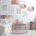 Suspension Luminaire en Tissu - Classic Jasmin (Rose Clair/Blanc)