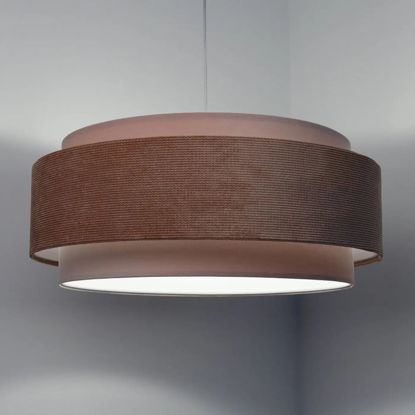Suspension Luminaire Chic en Tissu - Doblo Classic (Rose Pâle/Blanc)