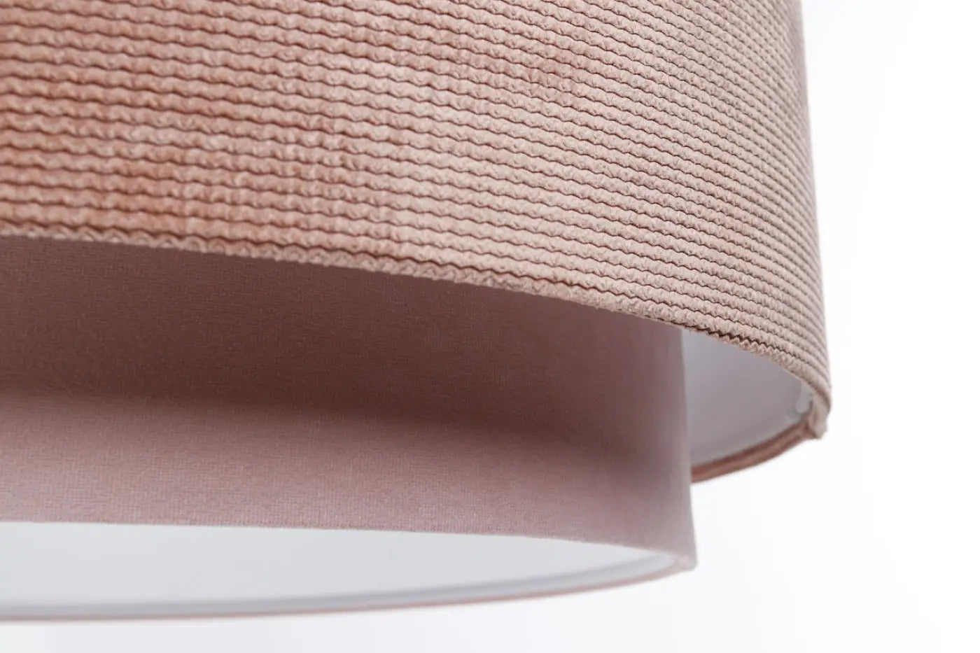 Suspension Luminaire Chic en Tissu - Doblo Classic (Rose Pâle/Blanc)