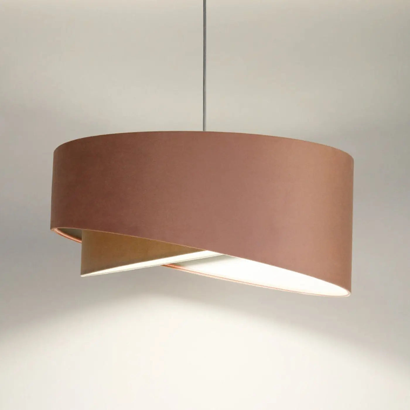 Suspension Luminaire Design en Tissu - Galaxy Jasmin (Vieux Rose/Beige/Gris Clair)