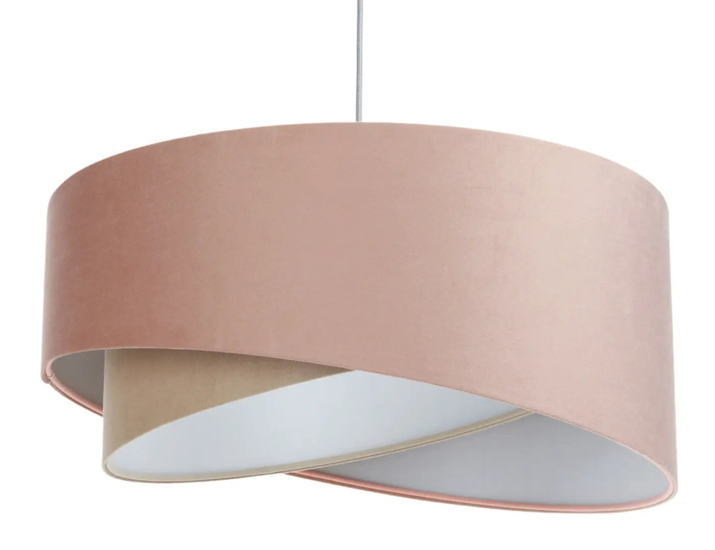 Suspension Luminaire Design en Tissu - Galaxy Jasmin (Vieux Rose/Beige/Gris Clair)