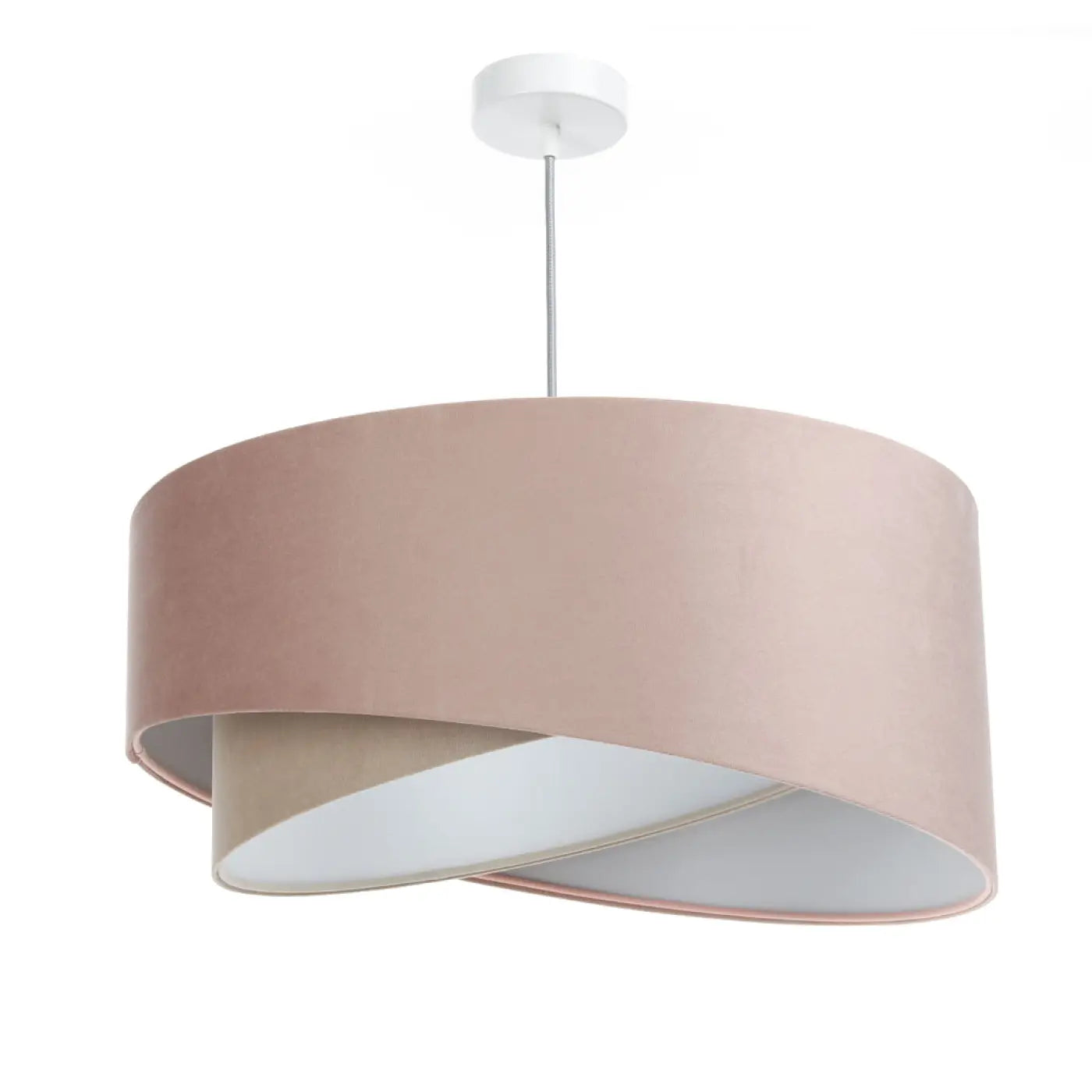 Suspension Luminaire Design en Tissu - Galaxy Jasmin (Vieux Rose/Beige/Gris Clair)