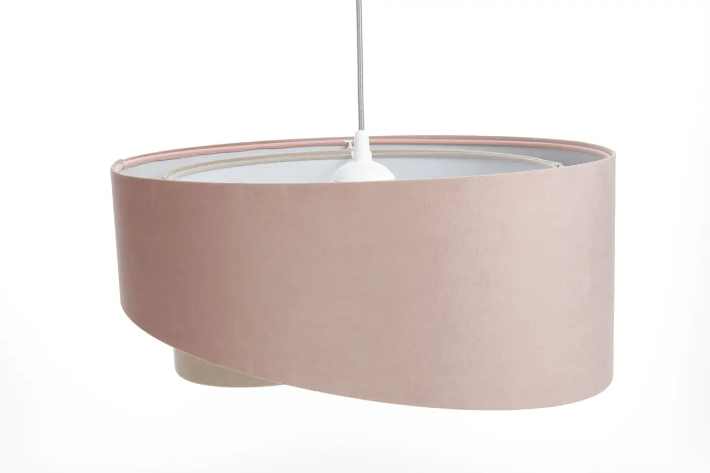 Suspension Luminaire Design en Tissu - Galaxy Jasmin (Vieux Rose/Beige/Gris Clair)