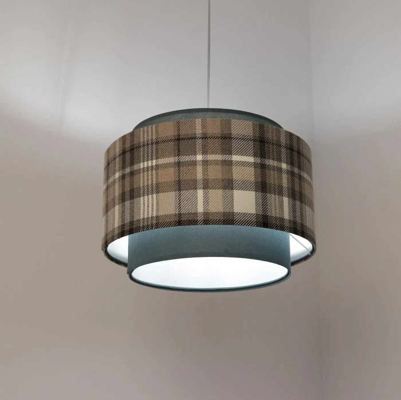 Suspension Luminaire Design en Tissu - Doblo (Turquoise/Gris)