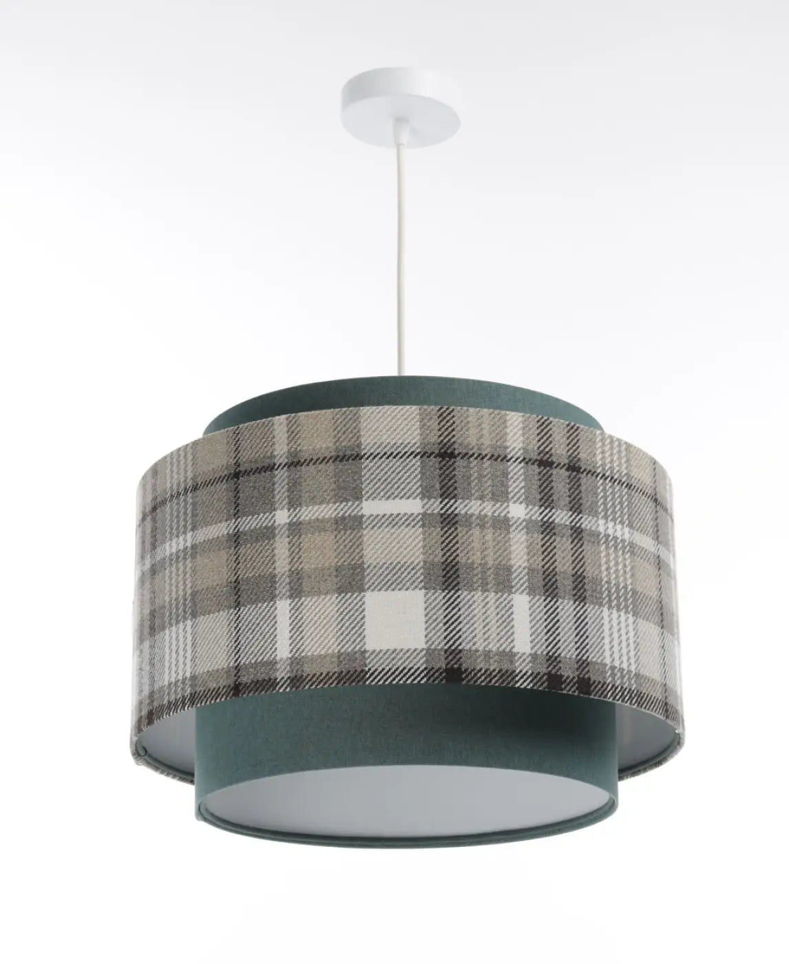 Suspension Luminaire Design en Tissu - Doblo (Turquoise/Gris)