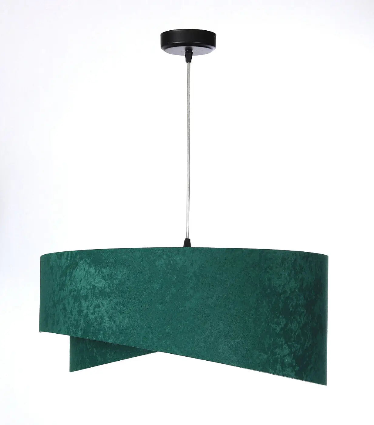 Suspension Luminaire Chic en Tissu - Galaxy Velour 50 Cm (Vert/Argent)