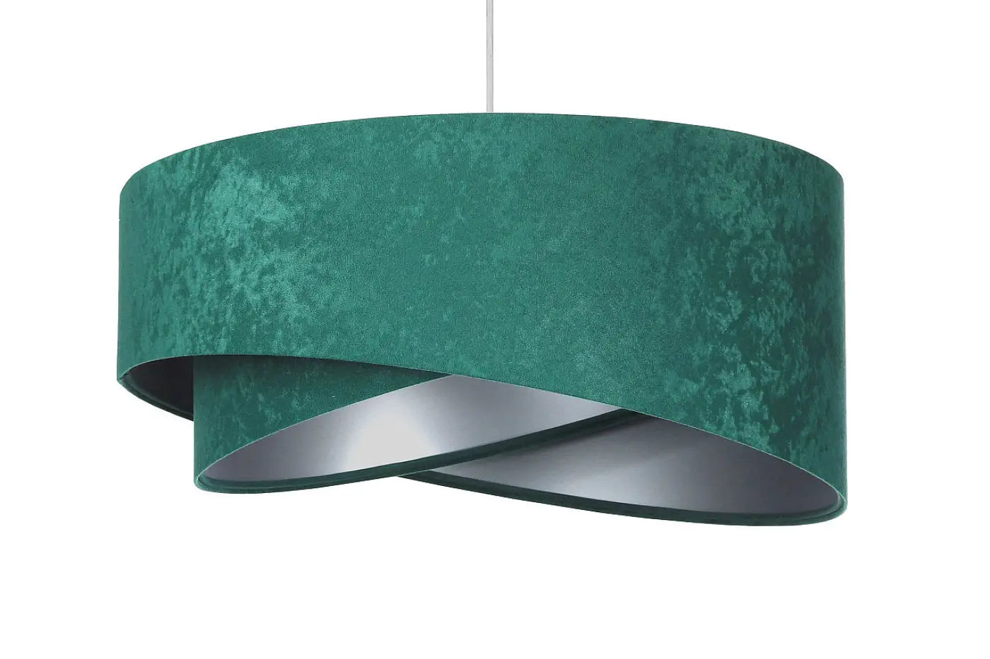 Suspension Luminaire Chic en Tissu - Galaxy Velour 50 Cm (Vert/Argent)