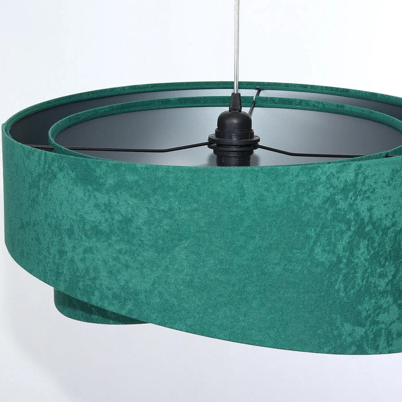 Suspension Luminaire Chic en Tissu - Galaxy Velour 50 Cm (Vert/Argent)