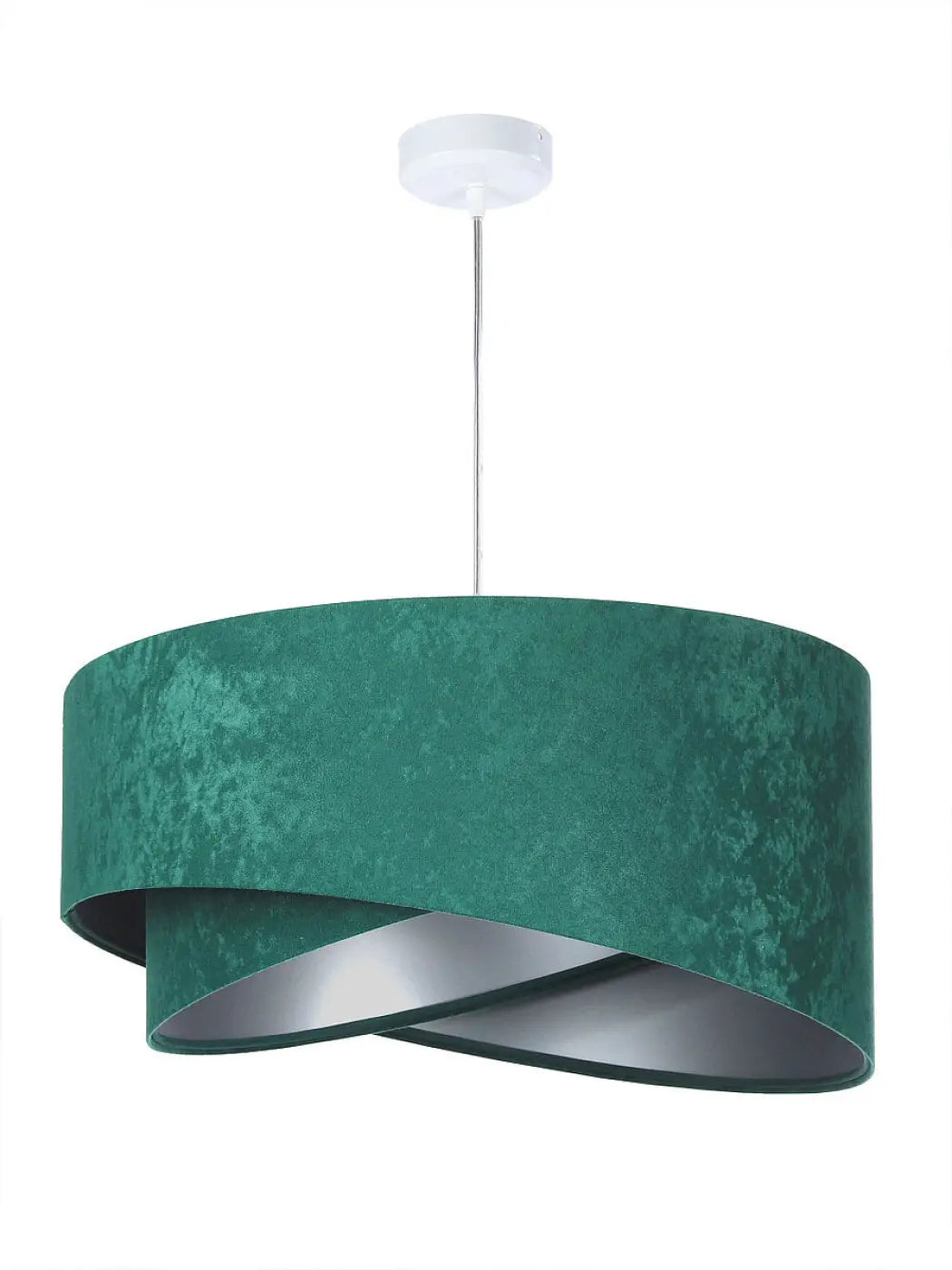 Suspension Luminaire Chic en Tissu - Galaxy Velour 50 Cm (Vert/Argent)