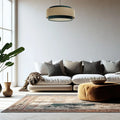 Suspension Luminaire Chic en Tissu - Doblo Classic (Vert /Beige/Ecru)