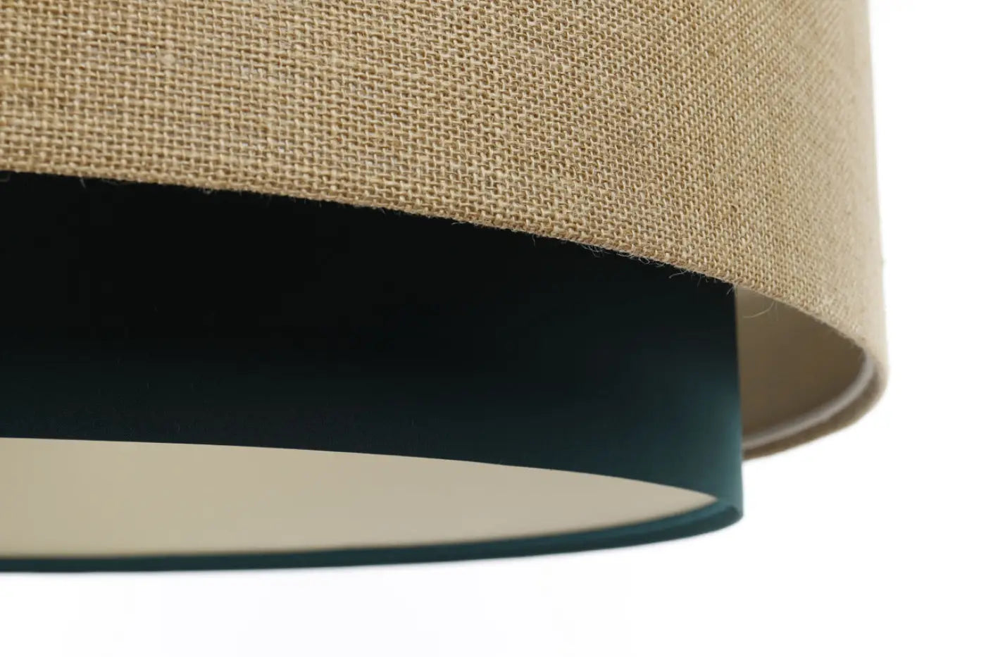 Suspension Luminaire Chic en Tissu - Doblo Classic (Vert /Beige/Ecru)