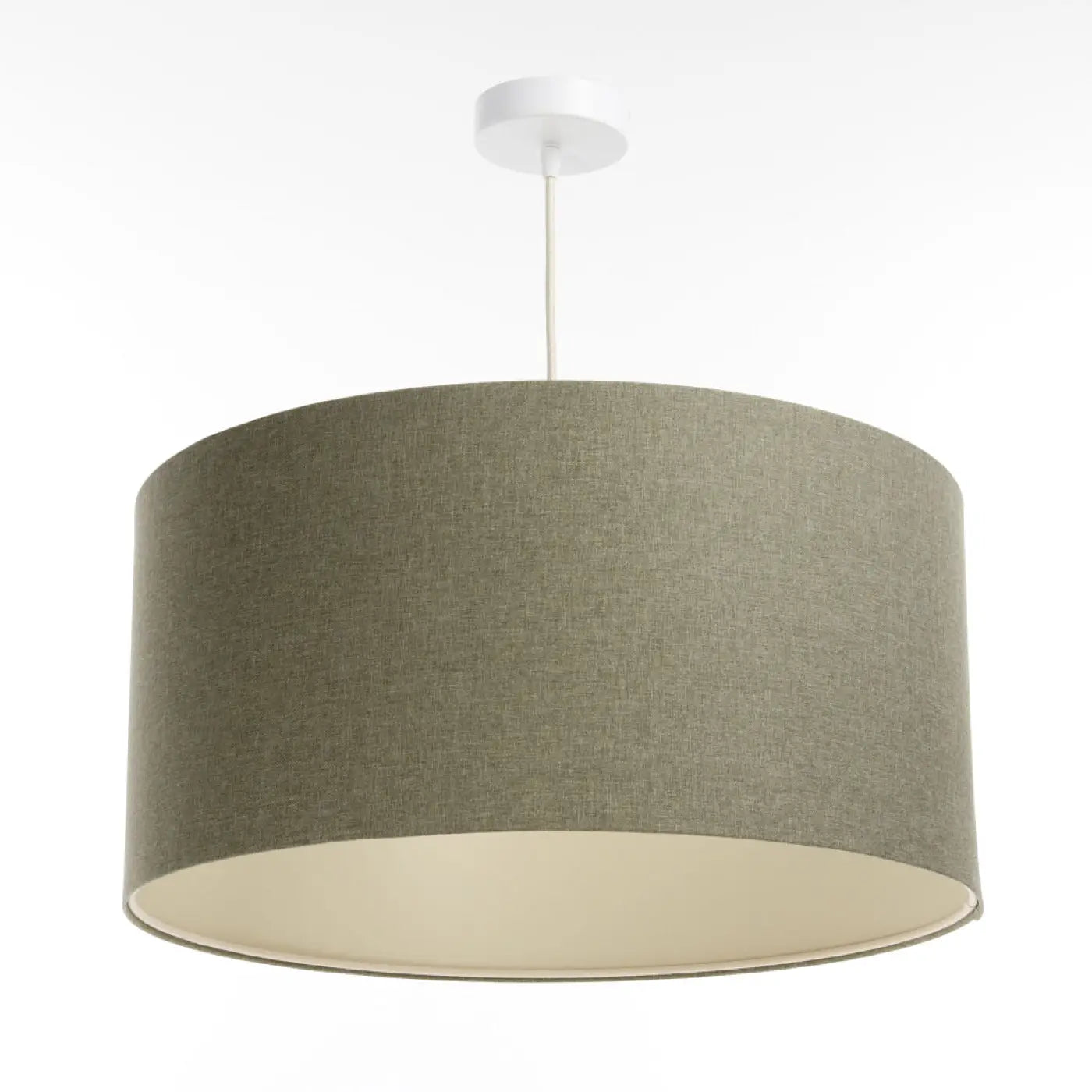 Suspension Luminaire Minimaliste en Tissu - Boho Elegant (Vert Gris/Ecru)