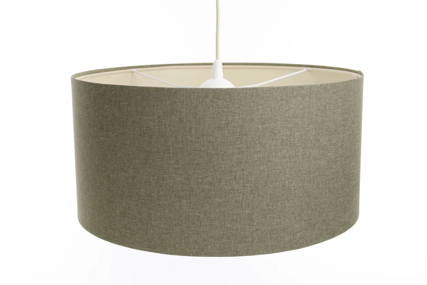 Suspension Luminaire Minimaliste en Tissu - Boho Elegant (Vert Gris/Ecru)