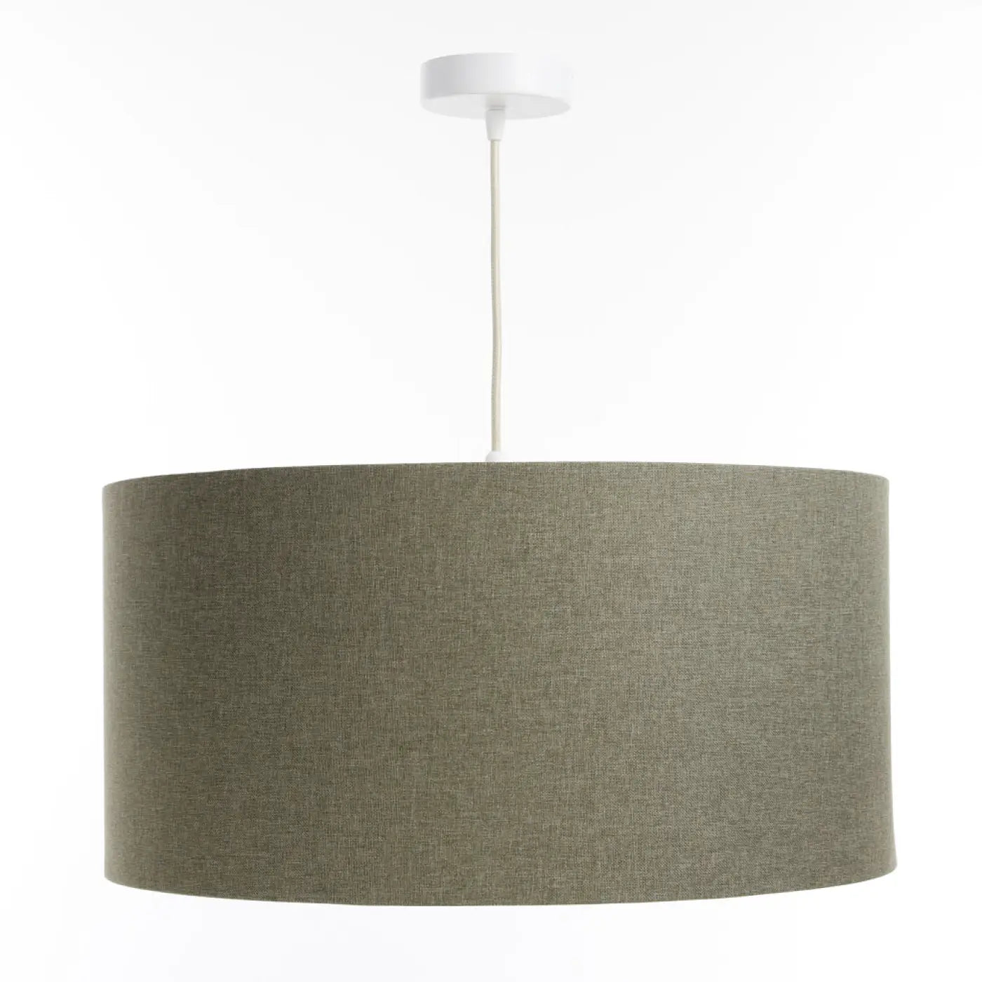 Suspension Luminaire Minimaliste en Tissu - Boho Elegant (Vert Gris/Ecru)