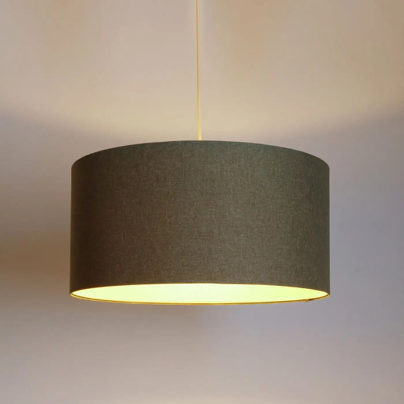 Suspension Luminaire Minimaliste en Tissu - Boho Elegant (Vert Gris/Ecru)