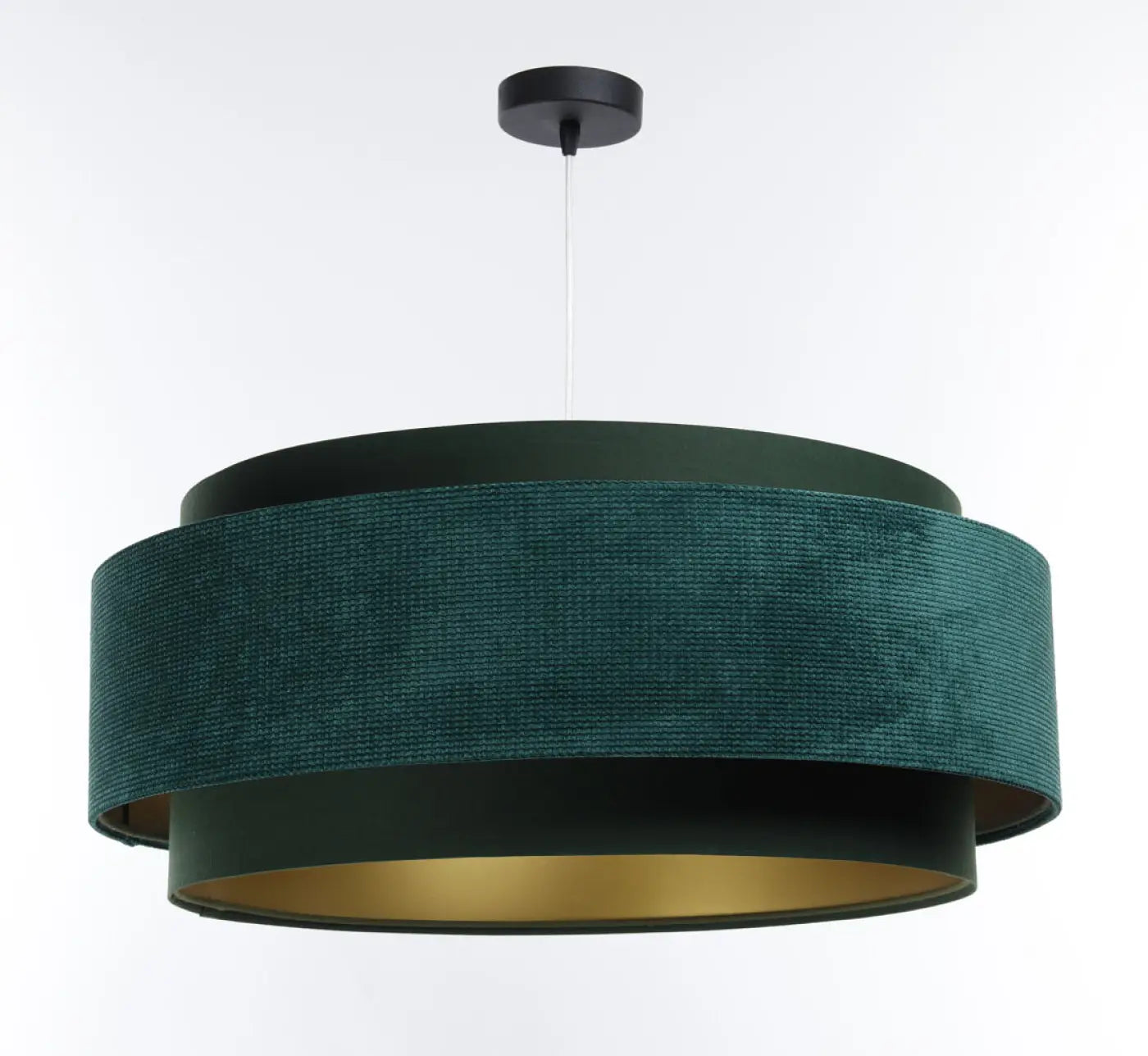 Suspension Luminaire en Tissu - Doblo Classic (Vert/Doré)
