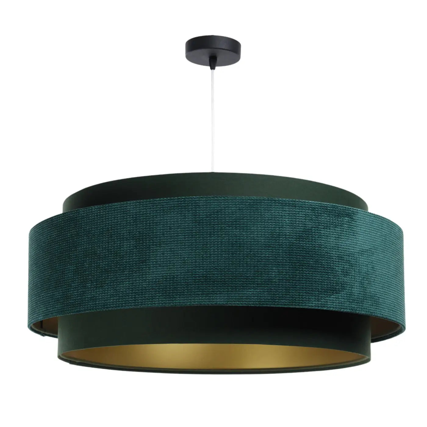 Suspension Luminaire en Tissu - Doblo Classic (Vert/Doré)