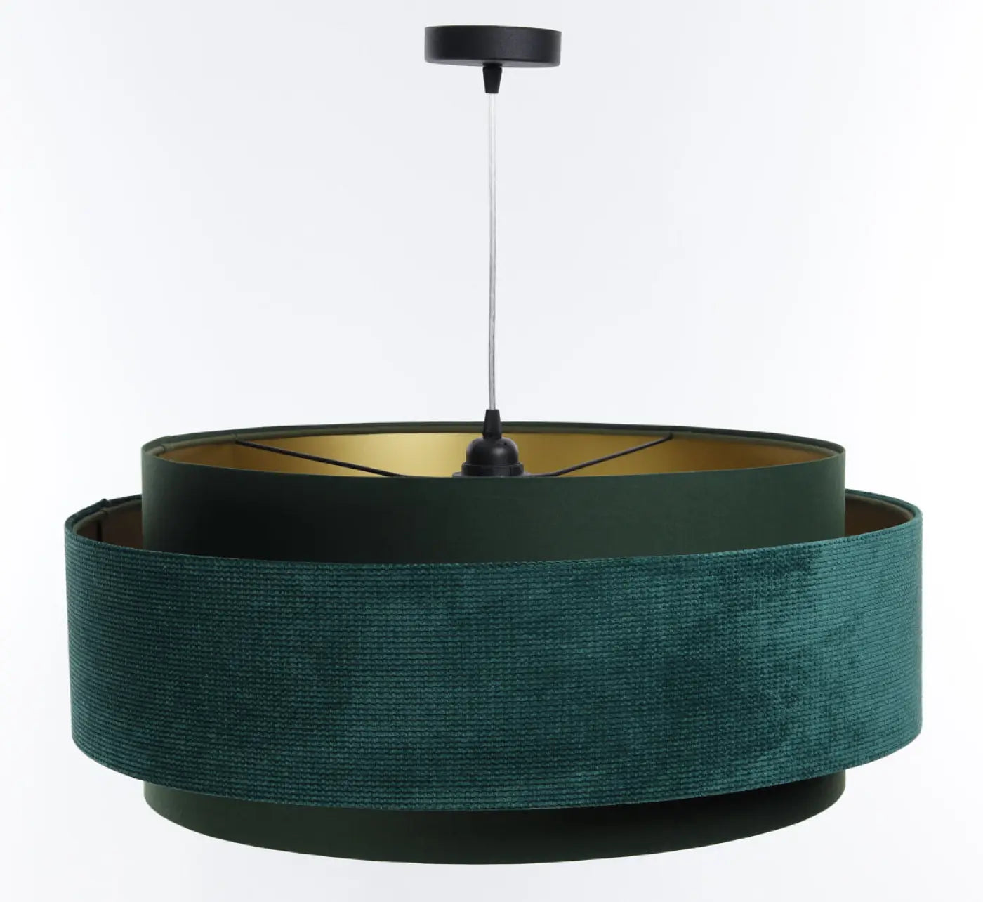 Suspension Luminaire en Tissu - Doblo Classic (Vert/Doré)