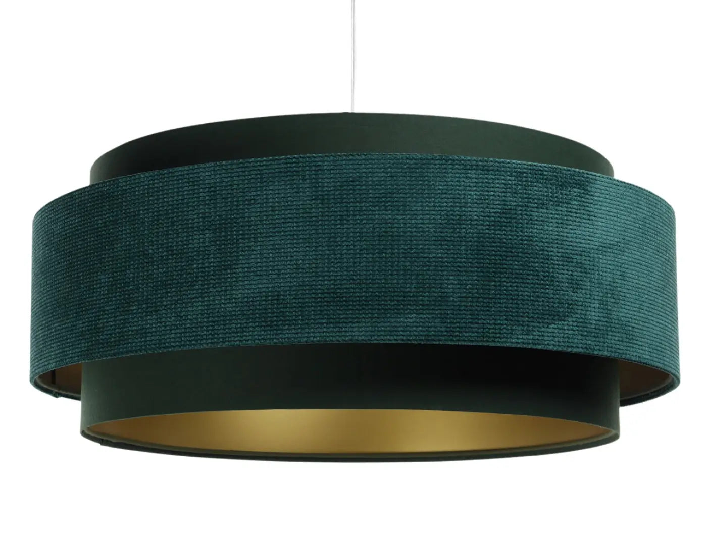 Suspension Luminaire en Tissu - Doblo Classic (Vert/Doré)
