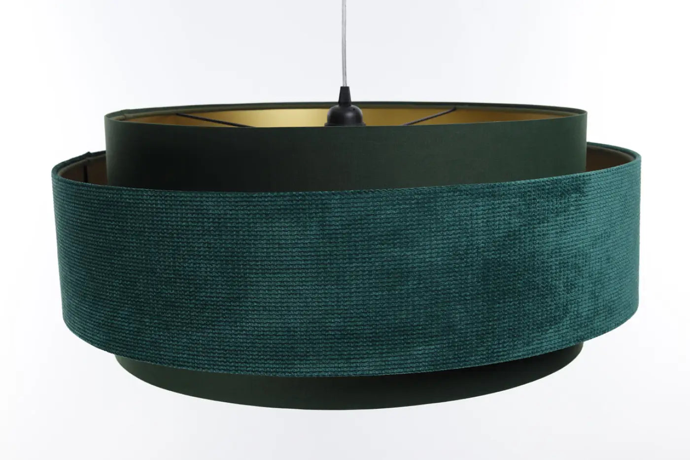 Suspension Luminaire en Tissu - Doblo Classic (Vert/Doré)
