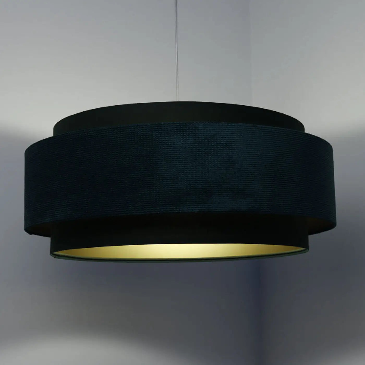 Suspension Luminaire en Tissu - Doblo Classic (Vert/Doré)