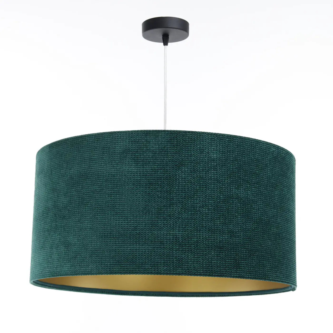 Suspension Luminaire Moderne en Tissu - Glamour Structural Velour (Vert/Doré)