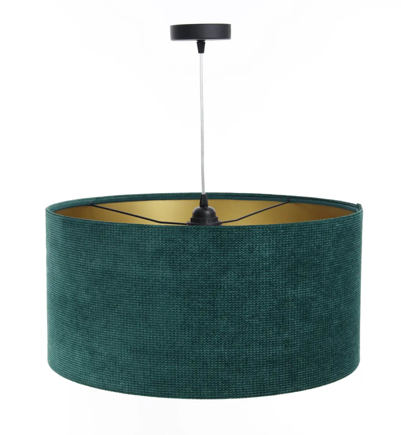 Suspension Luminaire Moderne en Tissu - Glamour Structural Velour (Vert/Doré)