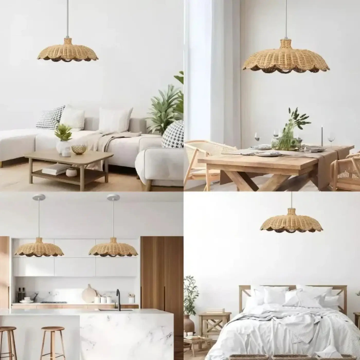 Suspension Luminaire Boheme en Rotin - Tiron