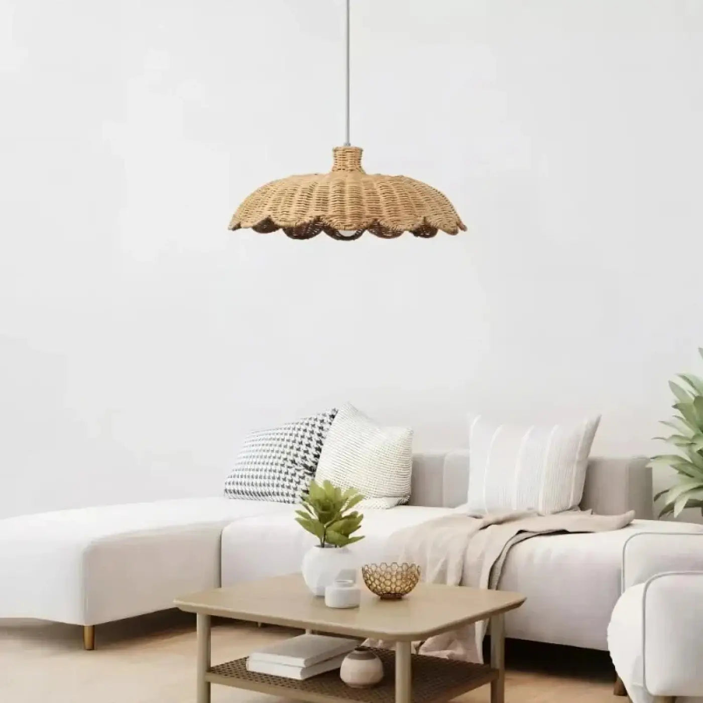 Suspension Luminaire Boheme en Rotin - Tiron