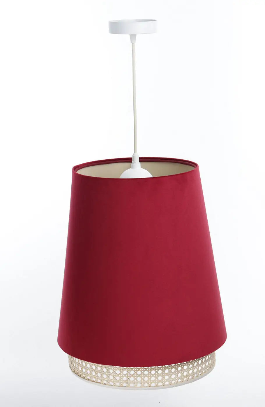 Suspension Luminaire Moderne en Rotin - Sensei Rattan (Rouge)