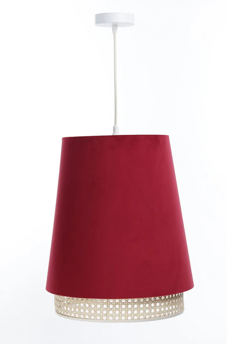 Suspension Luminaire Moderne en Rotin - Sensei Rattan (Rouge)