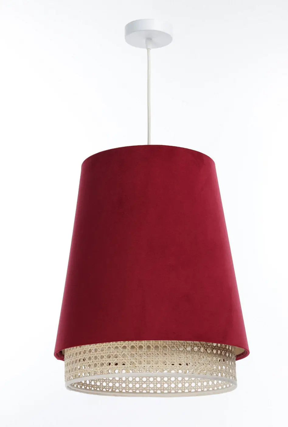 Suspension Luminaire Moderne en Rotin - Sensei Rattan (Rouge)