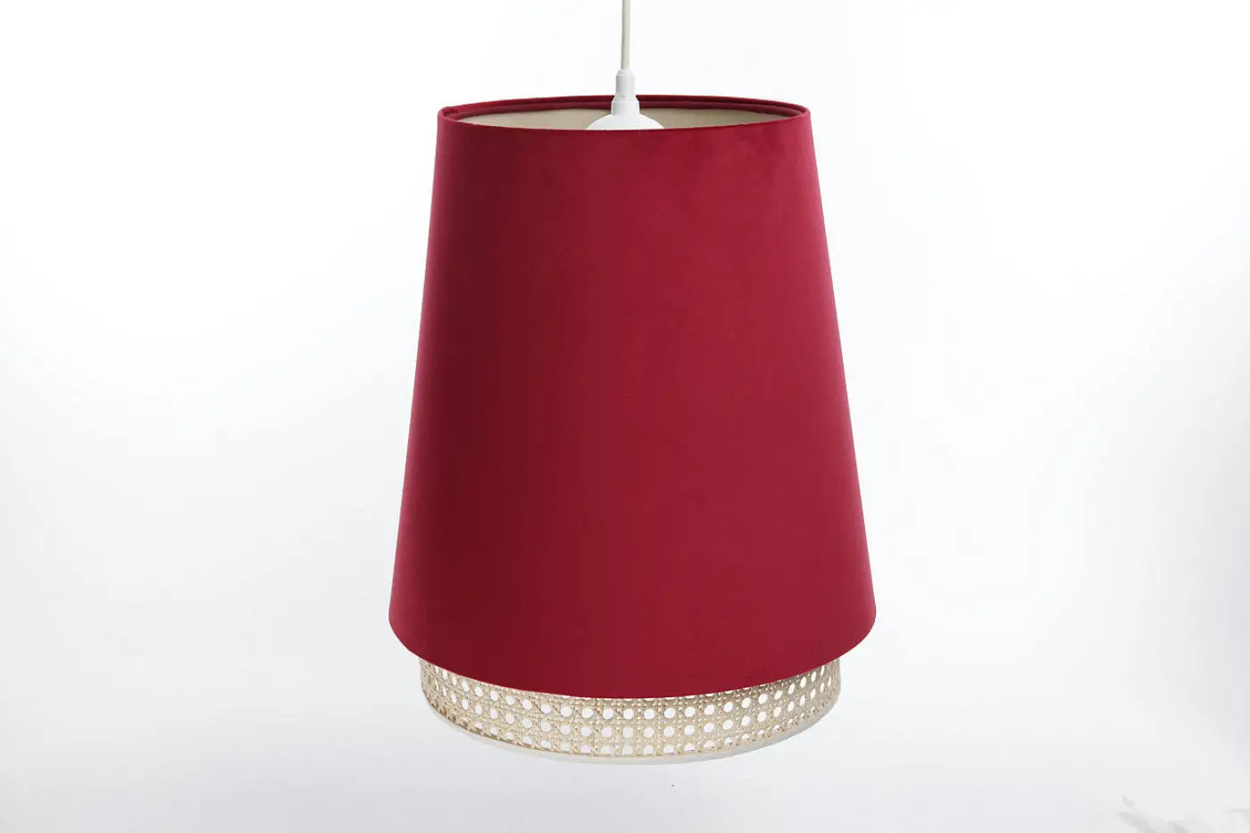 Suspension Luminaire Moderne en Rotin - Sensei Rattan (Rouge)