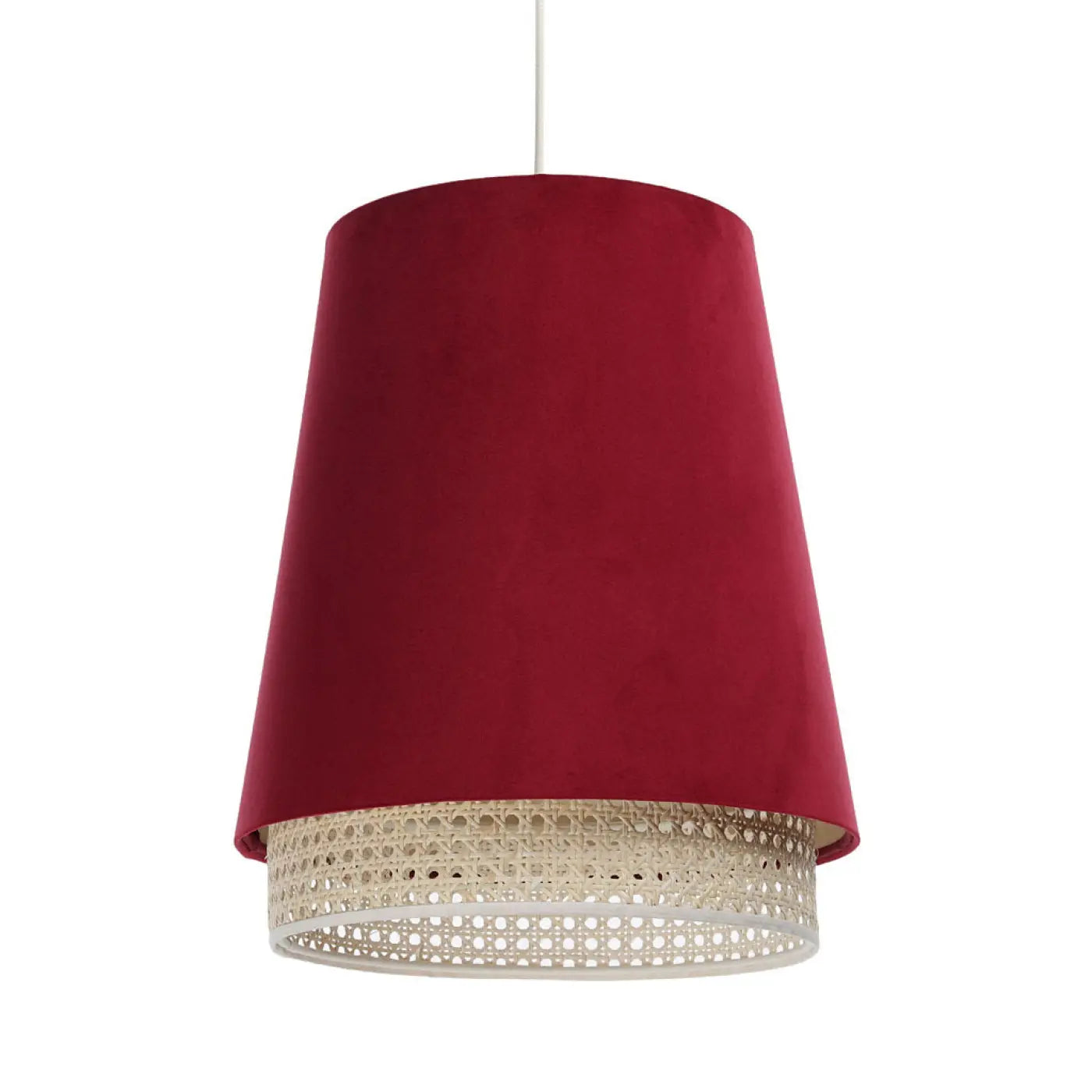 Suspension Luminaire Moderne en Rotin - Sensei Rattan (Rouge)