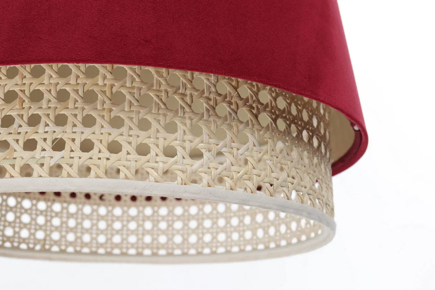 Suspension Luminaire Moderne en Rotin - Sensei Rattan (Rouge)